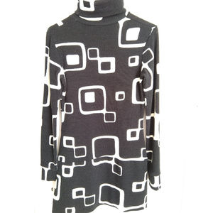 Vintage black & cream woolen dress